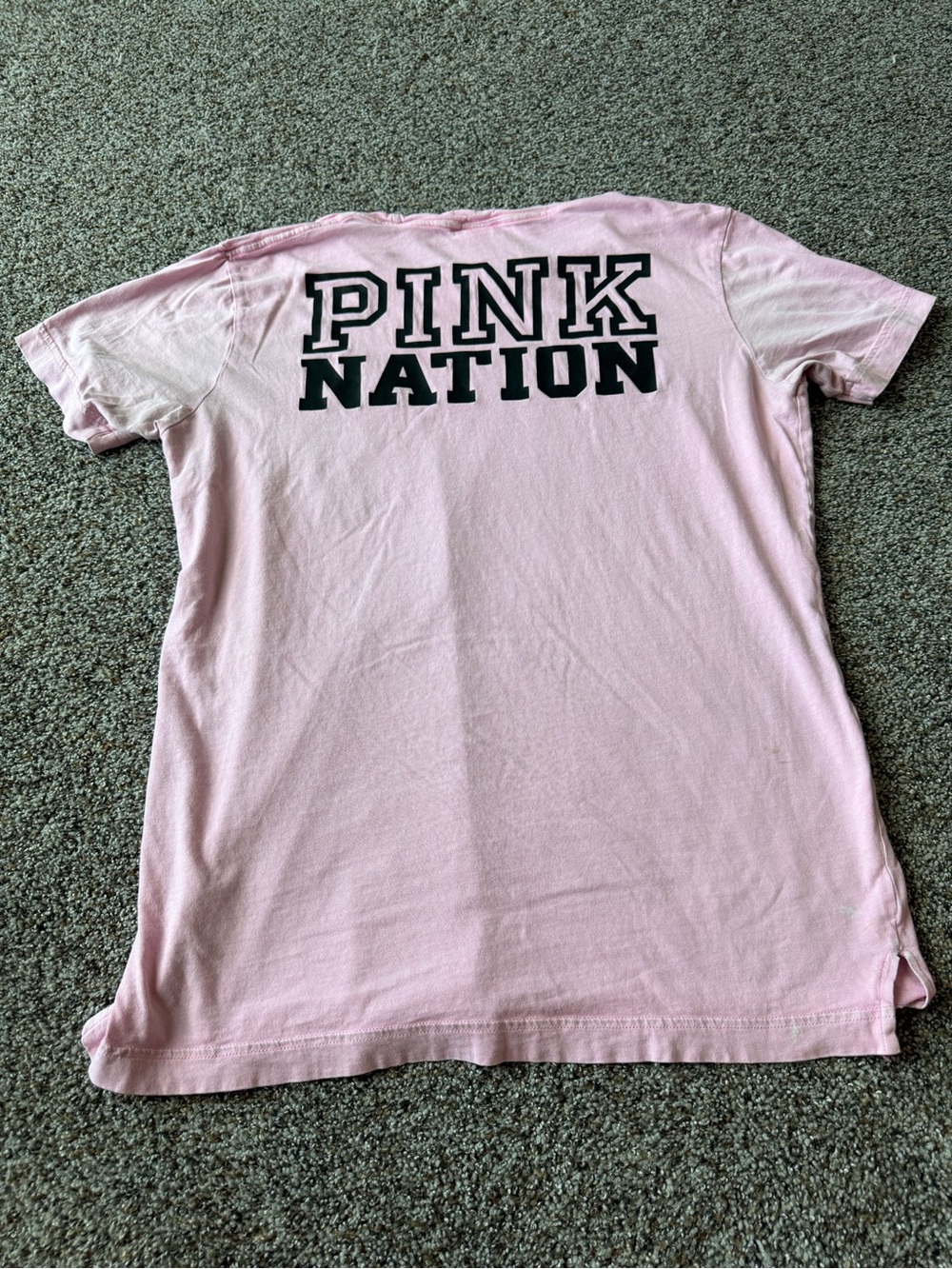 Victoria's Secret PINK Nation Pink Pocket Tee Dog Logo Y2K Small